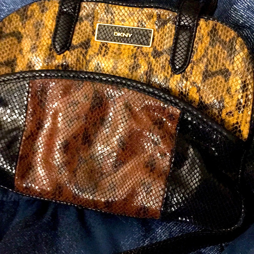 DKNY Multi color textured purse